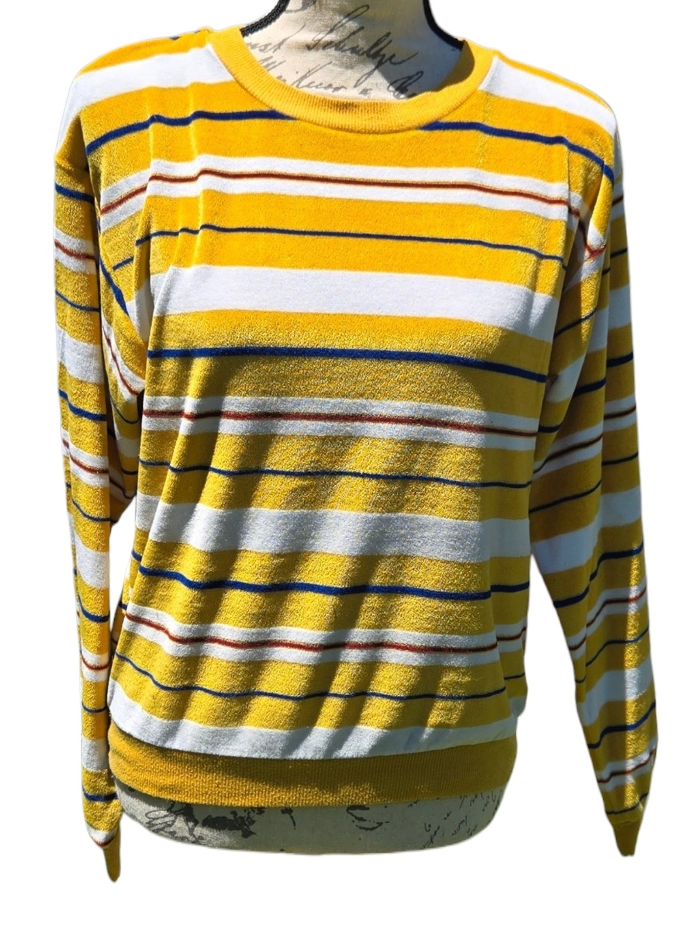 Urban Outfitters Yellow, White & Navy Striped Knit Top